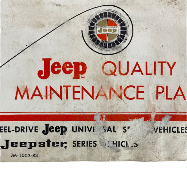 1969 Jeep Universal / Jeepster Maintenance Manual JM-1002-R3 Damaged