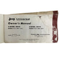 1969 Jeep Universal CJ5 CJ6 Owner's Manual OM-1056-R5 BLEMISHED