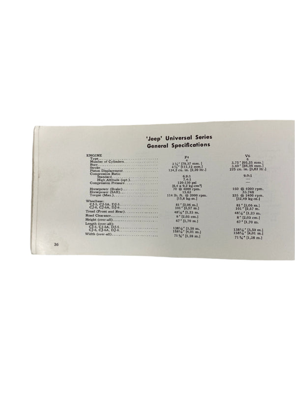 1967 Jeep Universal / Jeepster Maintenance Manual JM-1001 (BLEMISHED)