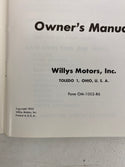 1963 Jeep Universal CJ5 CJ6 Owner's Manual OM-1002-R6