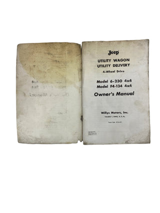 1962 Willys Wagon / Delivery Owner's Manual OM-1034-R1