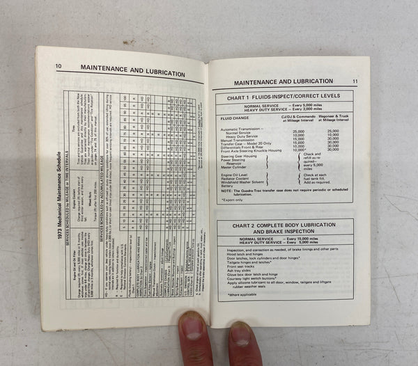 1973 Jeep Service Specifications Manual J-73-1000 (2nd Issue)