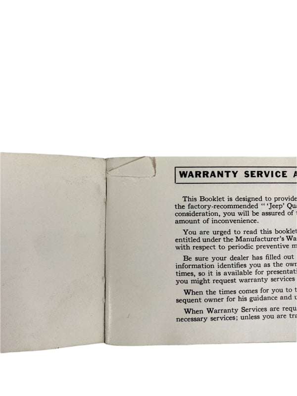 1967 Jeep Universal / Jeepster Maintenance Manual JM-1001