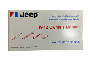 1972 Jeep Owner's Manual 987474 (1st printing)