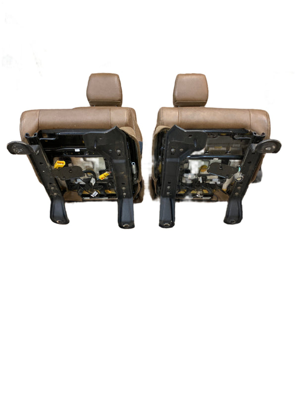 Front Heated Tan Leather Bucket Seats for Wrangler JK 07-18 - Style: PL, Color: XV