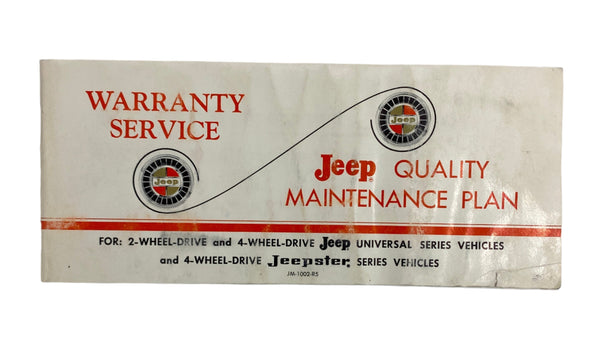 1970 Jeep Universal / Jeepster Maintenance Manual JM-1002-R5 BLEMISHED