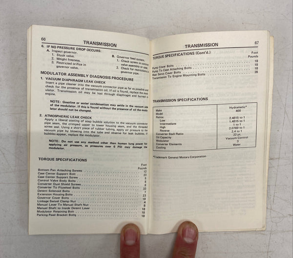 1973 Jeep Service Specifications Manual J-73-1000 (2nd Issue)