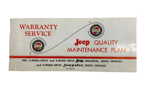 1969 Jeep Universal / Jeepster Maintenance Manual JM-1002-R3