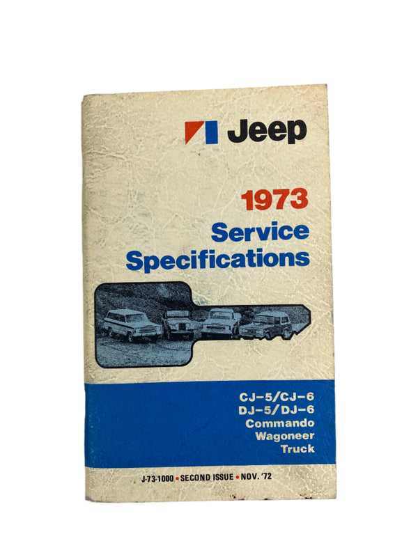 1973 Jeep Service Specifications Manual J-73-1000 (2nd Issue)