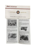 1967 UNOPENED Jeep Universal CJ5 CJ6 Owner's Manual OM-1056-R3