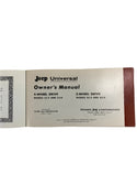 1967 Jeep Universal CJ5 CJ6 Owner's Manual OM-1056-R2