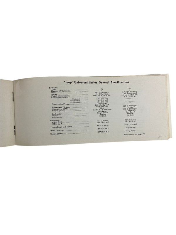 1967 Jeep Universal / Jeepster Maintenance Manual JM-1002