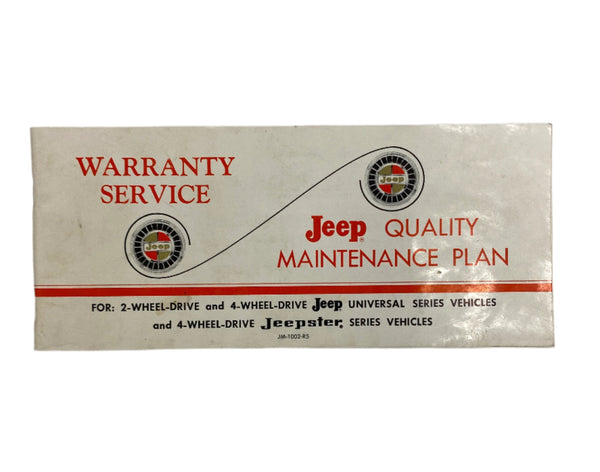 1970 Jeep Universal / Jeepster Maintenance Manual JM-1002-R5