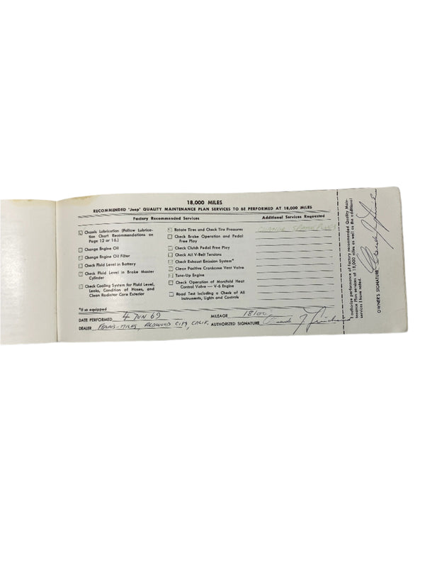 1967 Jeep Universal / Jeepster Maintenance Manual JM-1001 (BLEMISHED)