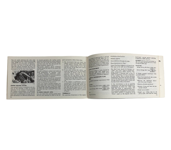 1972 Jeep Owner's Manual 987474 (4th printing)