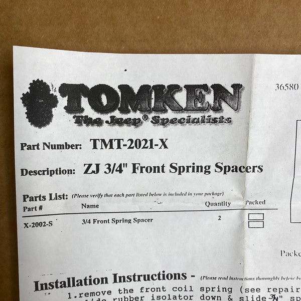 Tomken Machine ZJ 3/4